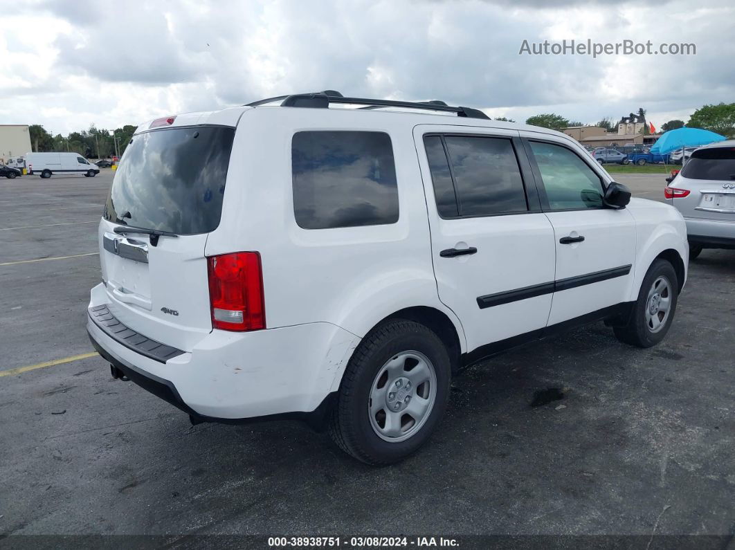 2009 Honda Pilot Lx White vin: 5FNYF48229B041243