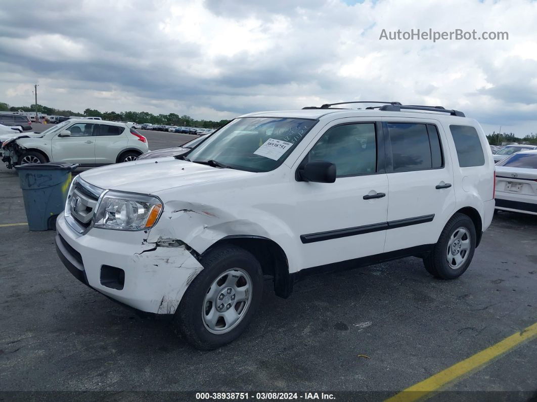 2009 Honda Pilot Lx White vin: 5FNYF48229B041243