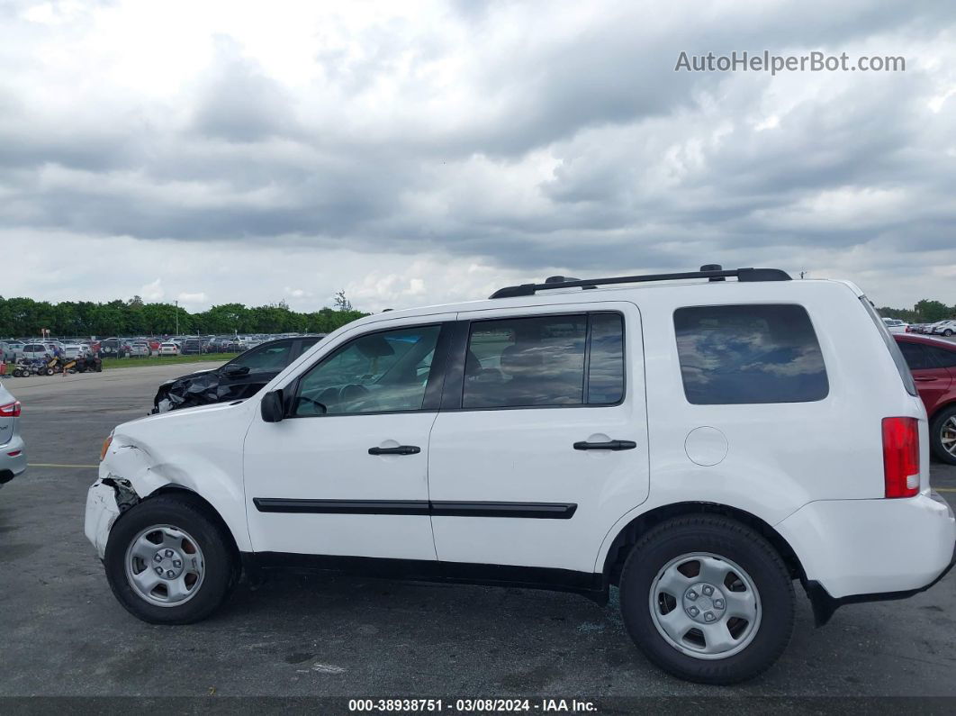 2009 Honda Pilot Lx White vin: 5FNYF48229B041243