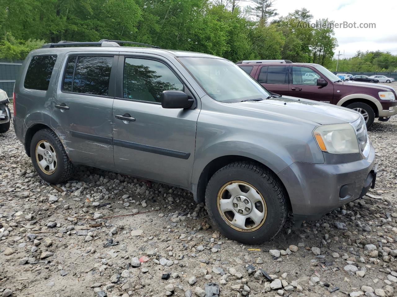 2009 Honda Pilot Lx Gray vin: 5FNYF48229B053473