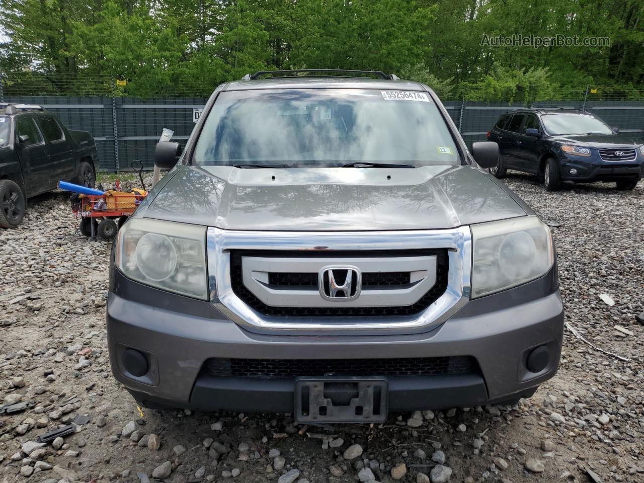 2009 Honda Pilot Lx Gray vin: 5FNYF48229B053473