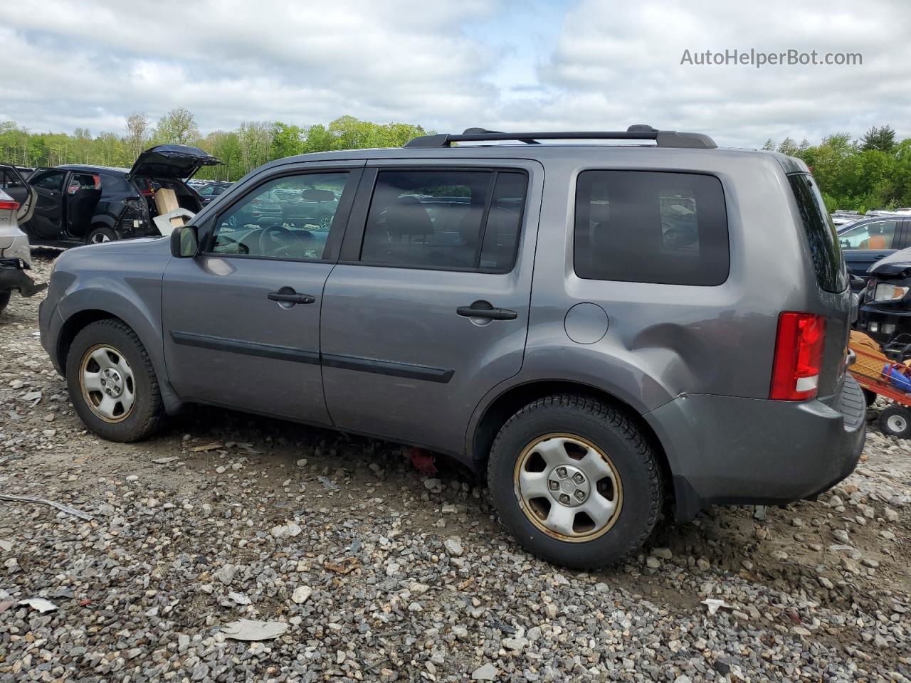 2009 Honda Pilot Lx Gray vin: 5FNYF48229B053473