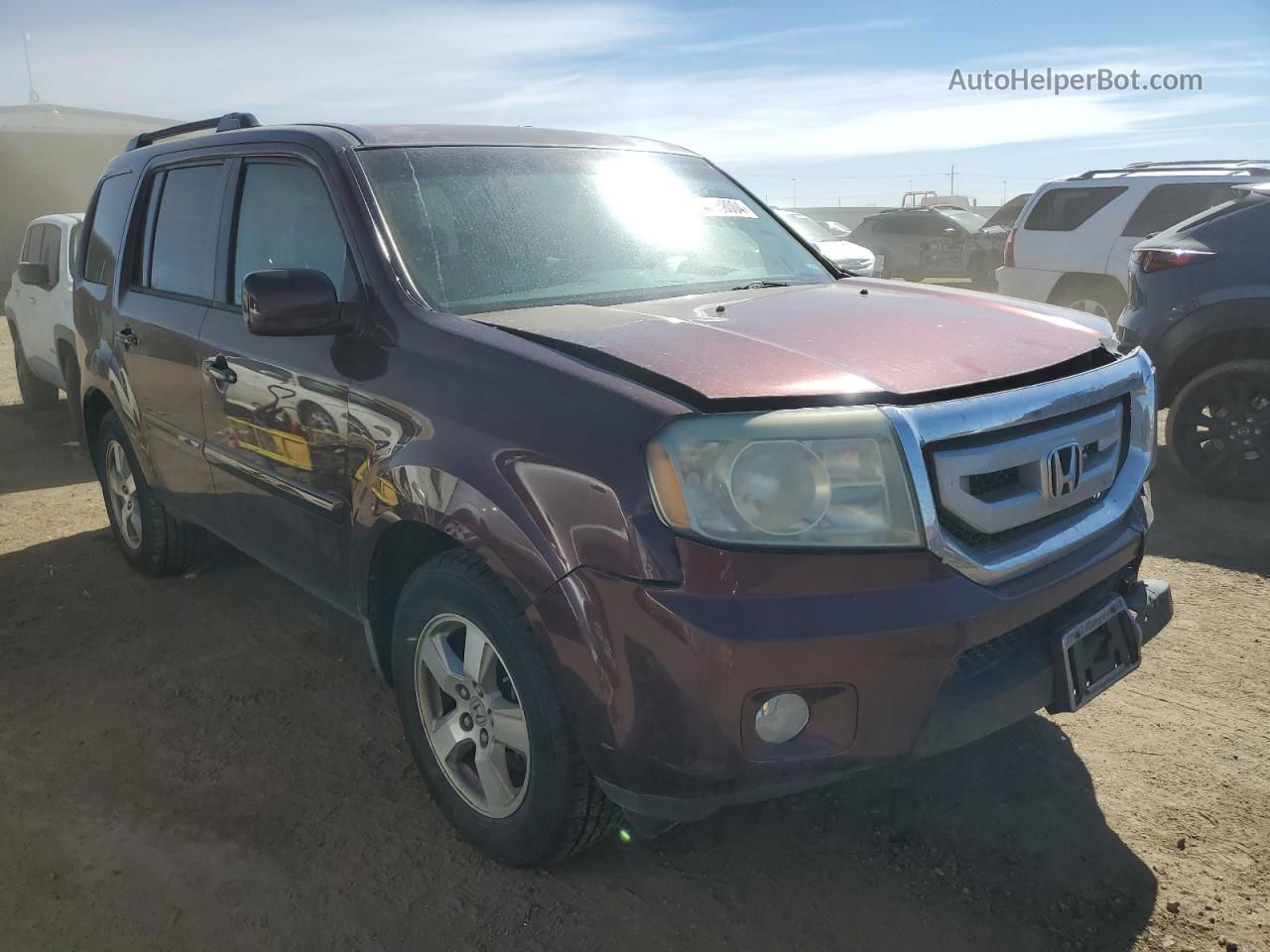 2009 Honda Pilot Ex Burgundy vin: 5FNYF48429B010558