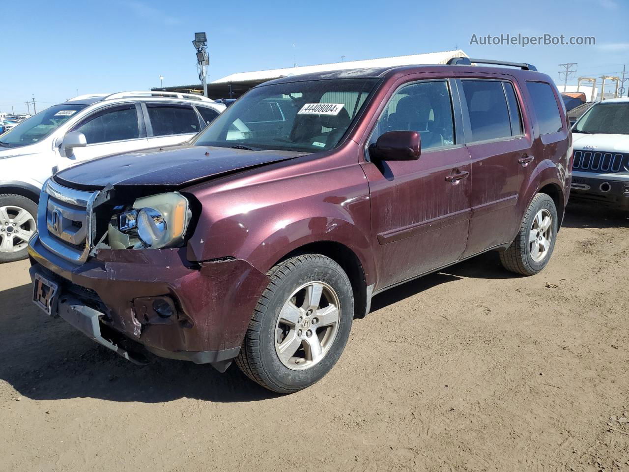 2009 Honda Pilot Ex Бордовый vin: 5FNYF48429B010558