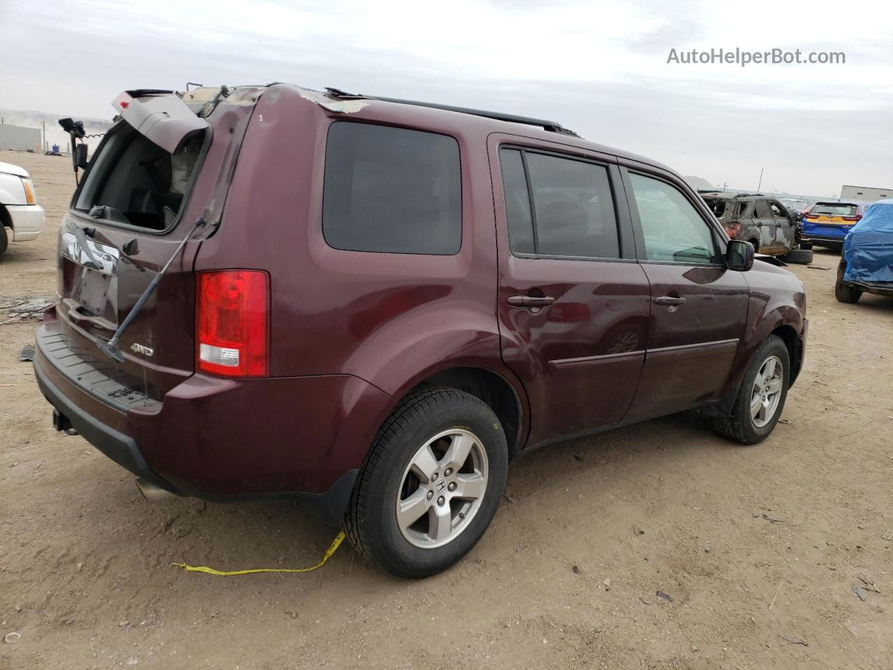 2009 Honda Pilot Ex Бордовый vin: 5FNYF48449B011467