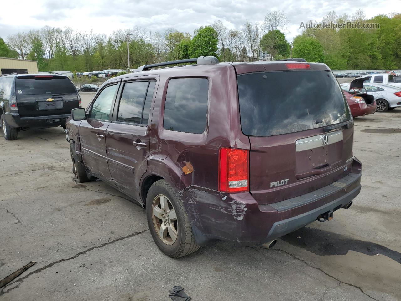 2009 Honda Pilot Ex Бордовый vin: 5FNYF48449B043027