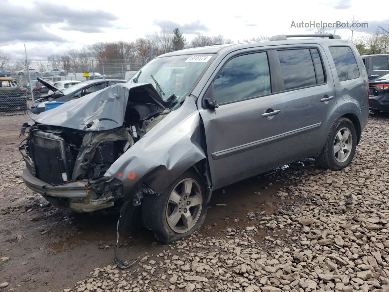 2009 Honda Pilot Exl Gray vin: 5FNYF48509B048590