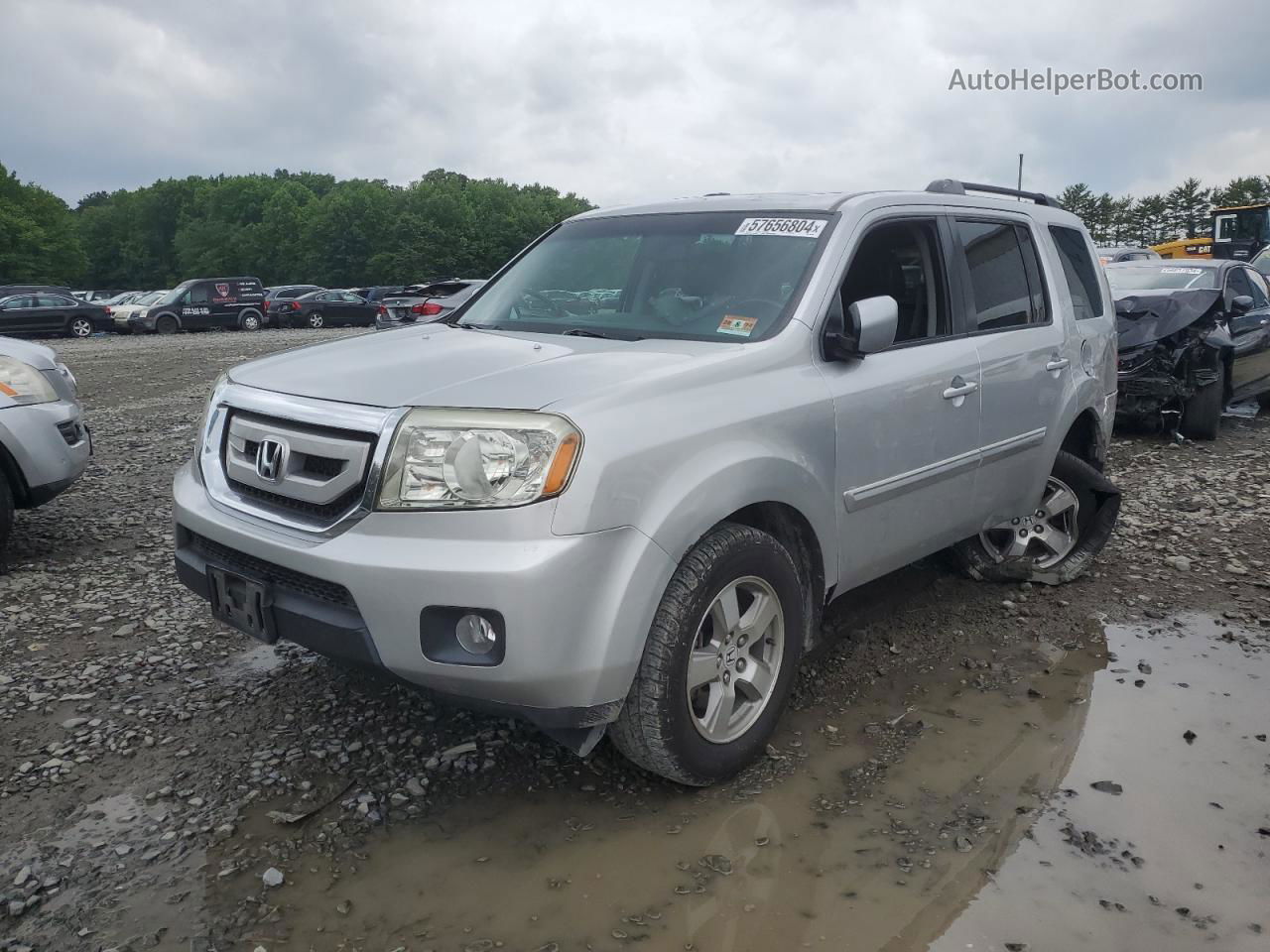 2009 Honda Pilot Exl Silver vin: 5FNYF48519B017199