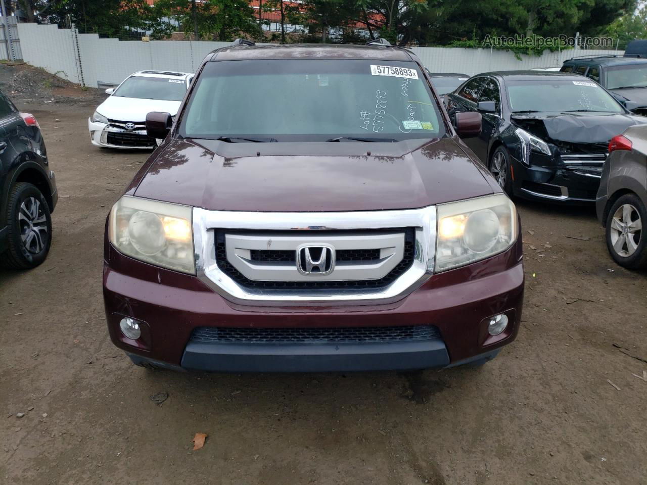 2009 Honda Pilot Exl Burgundy vin: 5FNYF48529B006809