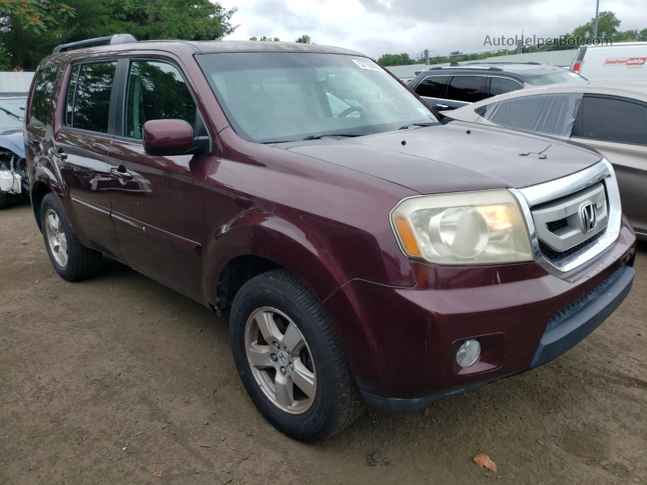 2009 Honda Pilot Exl Burgundy vin: 5FNYF48529B006809