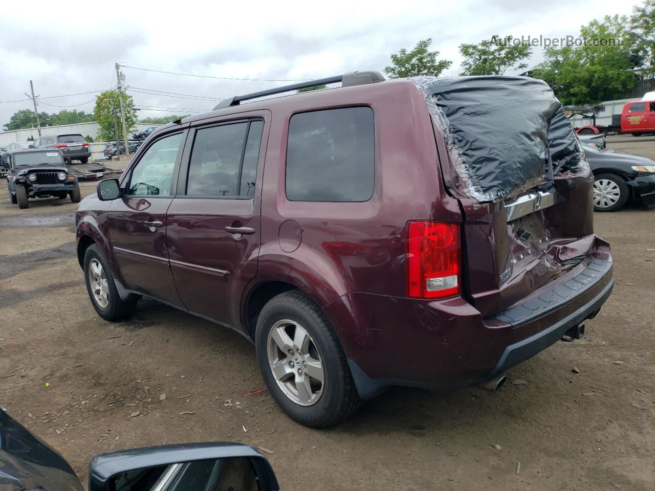 2009 Honda Pilot Exl Burgundy vin: 5FNYF48529B006809