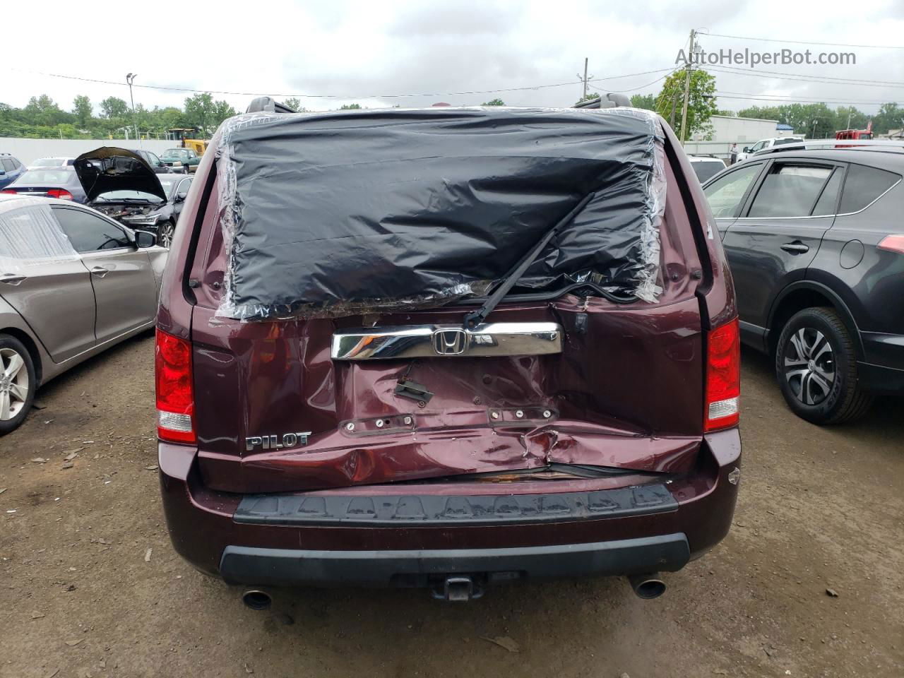 2009 Honda Pilot Exl Burgundy vin: 5FNYF48529B006809