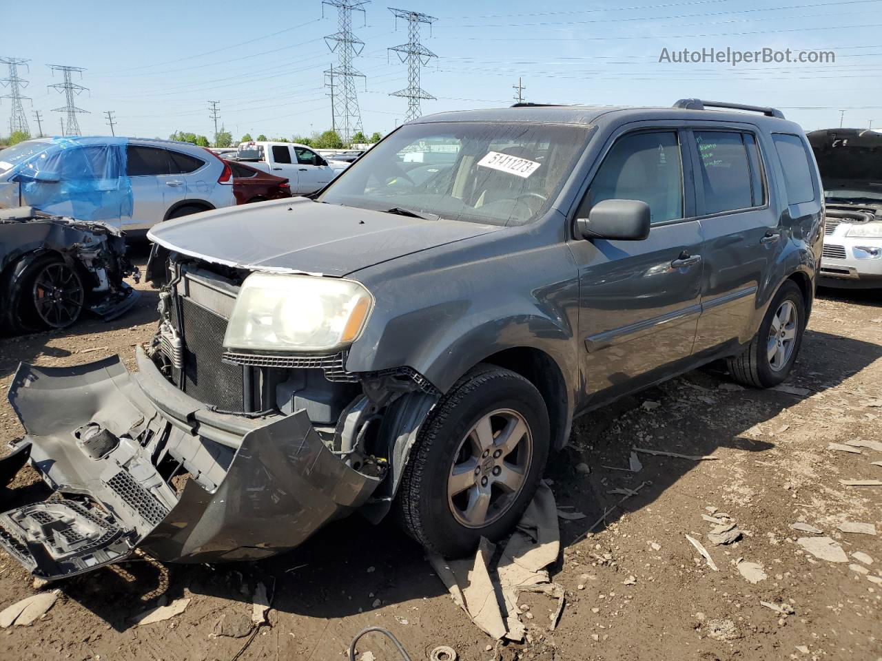 2009 Honda Pilot Exl Gray vin: 5FNYF48549B003569