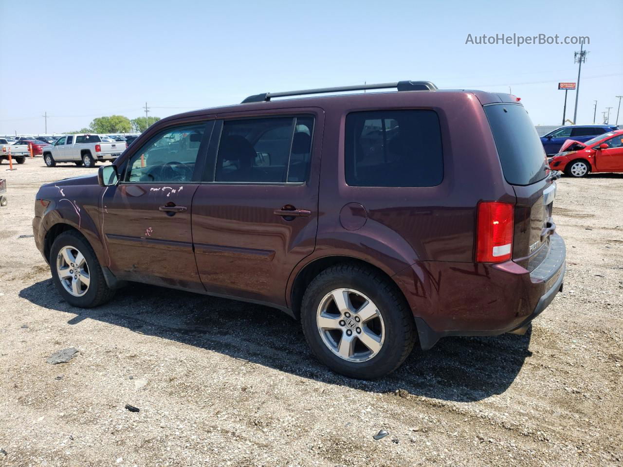 2009 Honda Pilot Exl Burgundy vin: 5FNYF48559B041361