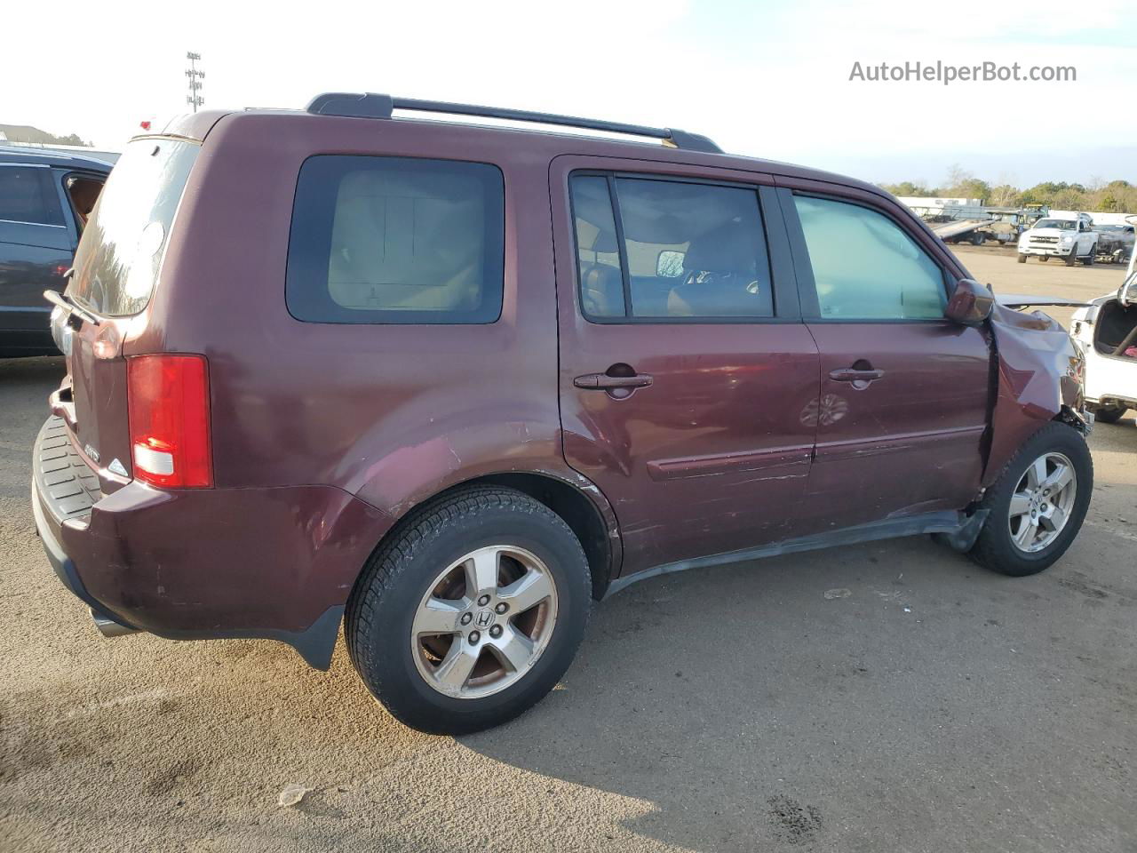 2009 Honda Pilot Exl Burgundy vin: 5FNYF48589B029334