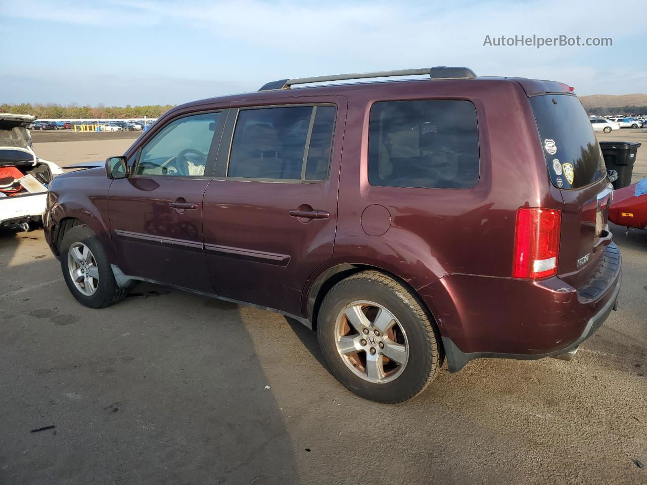 2009 Honda Pilot Exl Бордовый vin: 5FNYF48589B029334