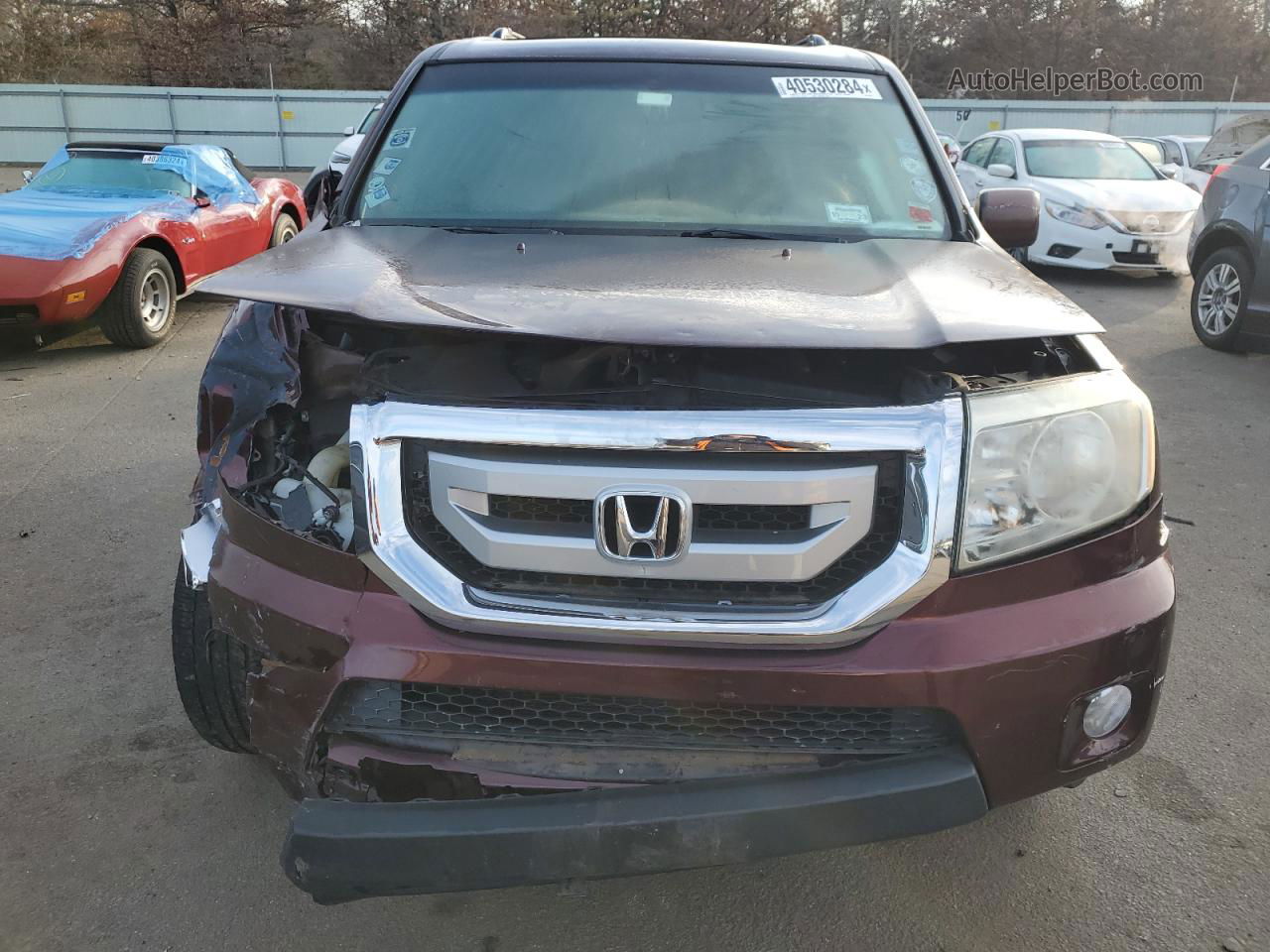 2009 Honda Pilot Exl Burgundy vin: 5FNYF48589B029334