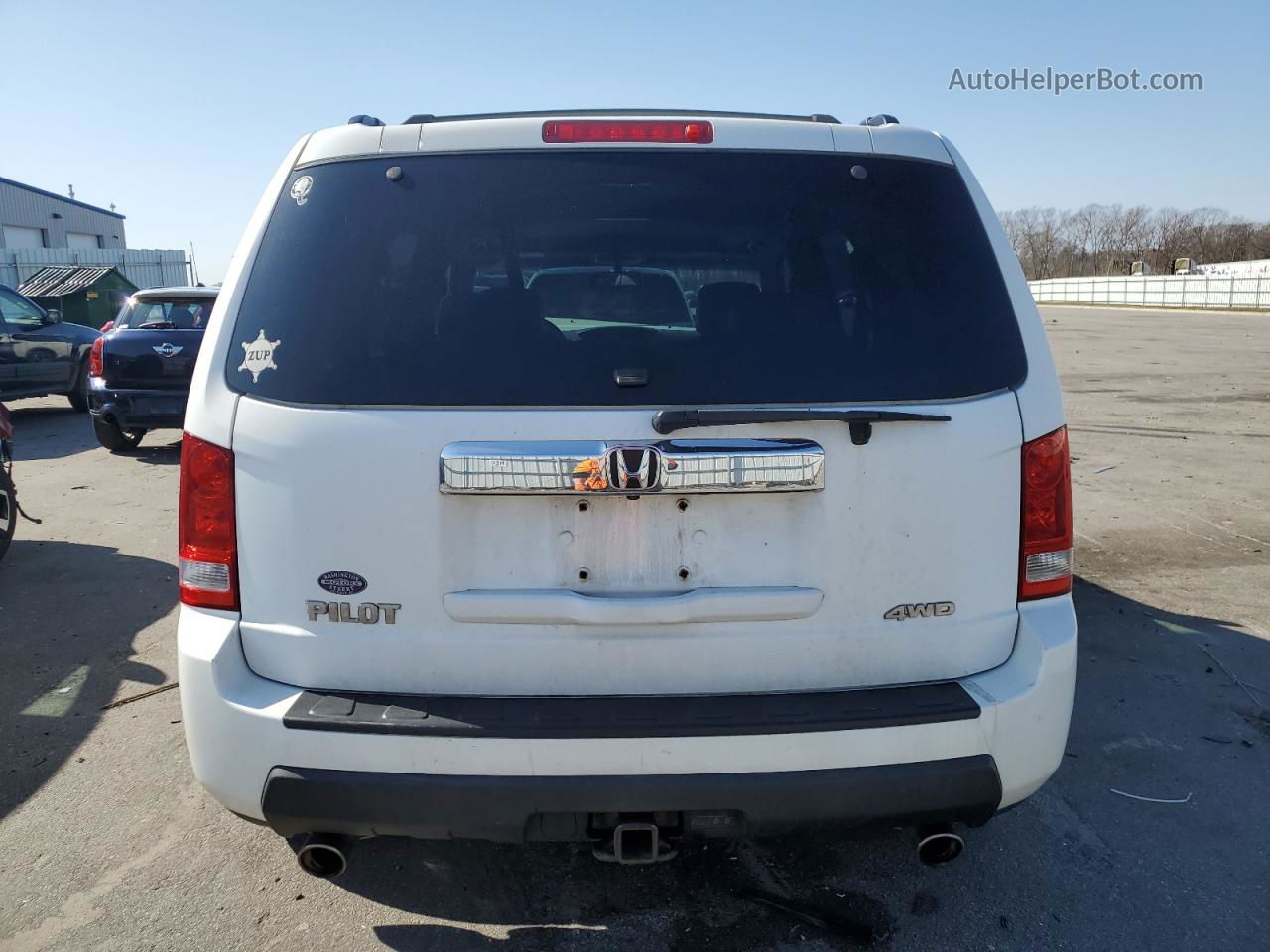 2009 Honda Pilot Exl White vin: 5FNYF48589B051771