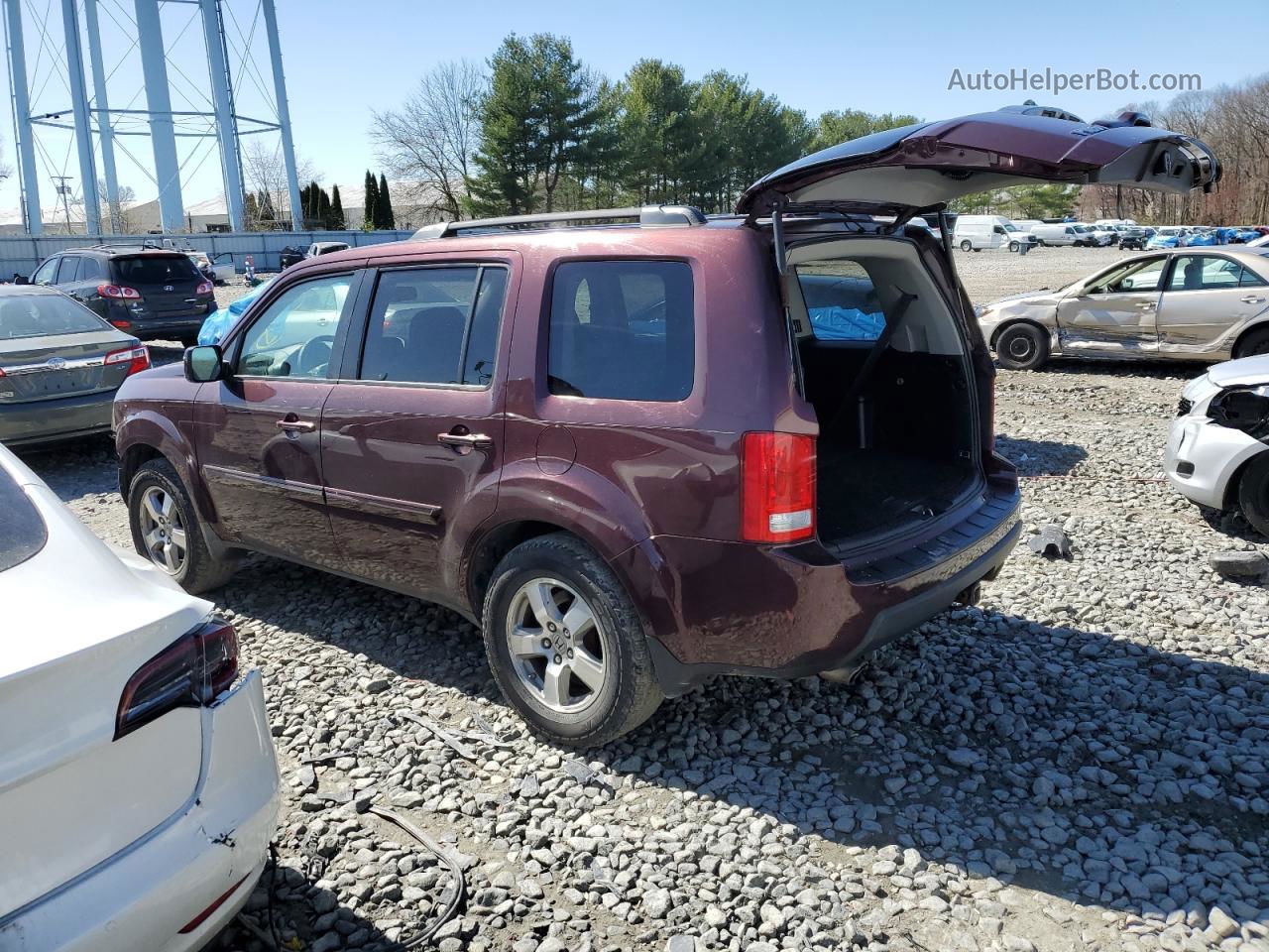 2009 Honda Pilot Exl Burgundy vin: 5FNYF48599B010792