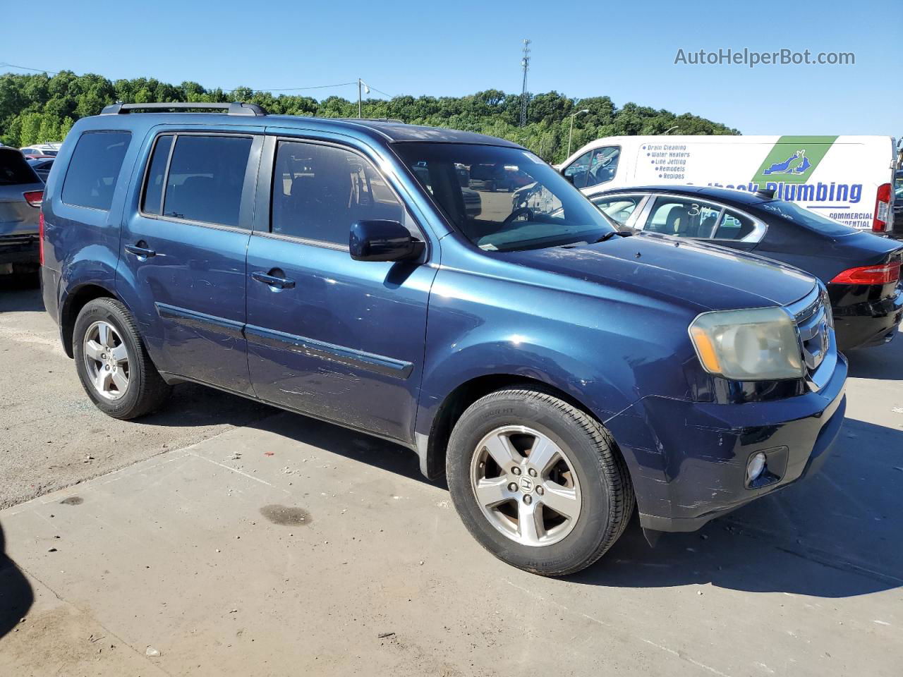 2009 Honda Pilot Exl Blue vin: 5FNYF48599B050113