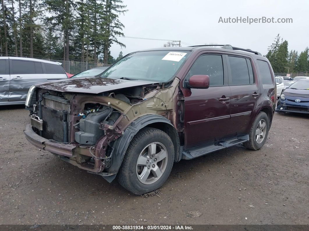 2009 Honda Pilot Ex-l Burgundy vin: 5FNYF485X9B037418