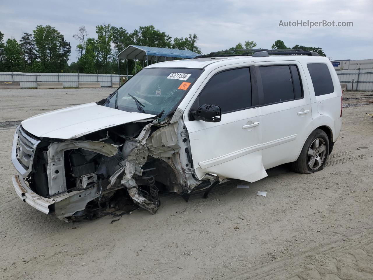 2009 Honda Pilot Exl White vin: 5FNYF485X9B041257