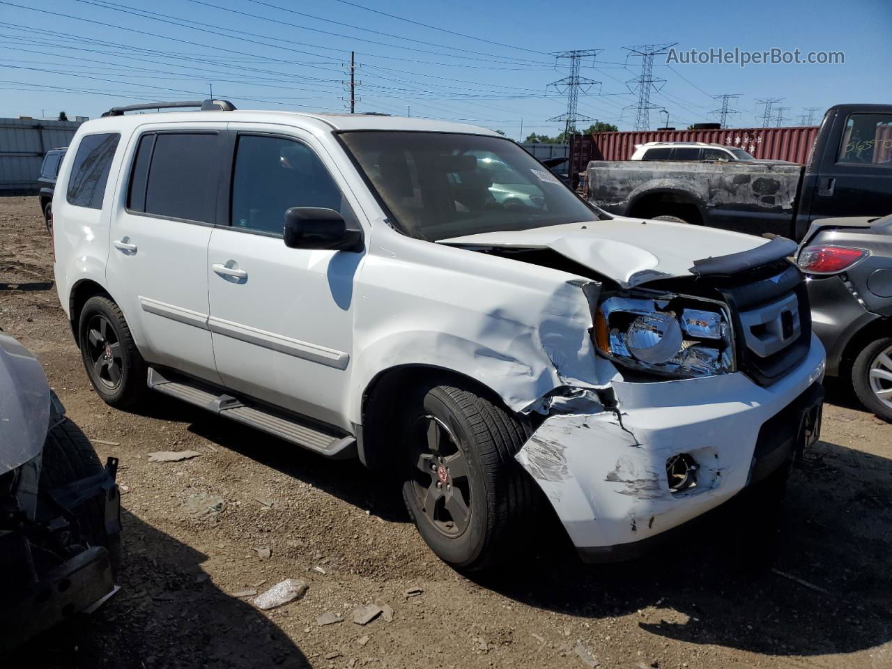 2009 Honda Pilot Exl White vin: 5FNYF48609B050588