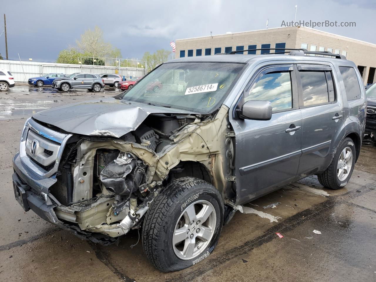 2009 Honda Pilot Exl Gray vin: 5FNYF48639B038001