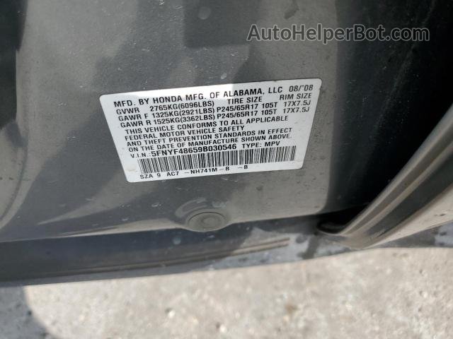 2009 Honda Pilot Exl Серебряный vin: 5FNYF48659B030546