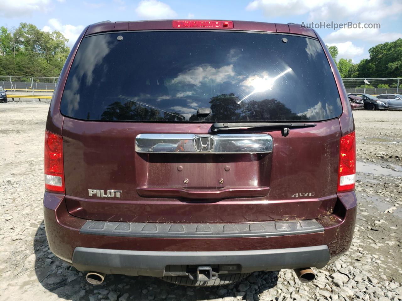 2009 Honda Pilot Exl Бордовый vin: 5FNYF48659B046715