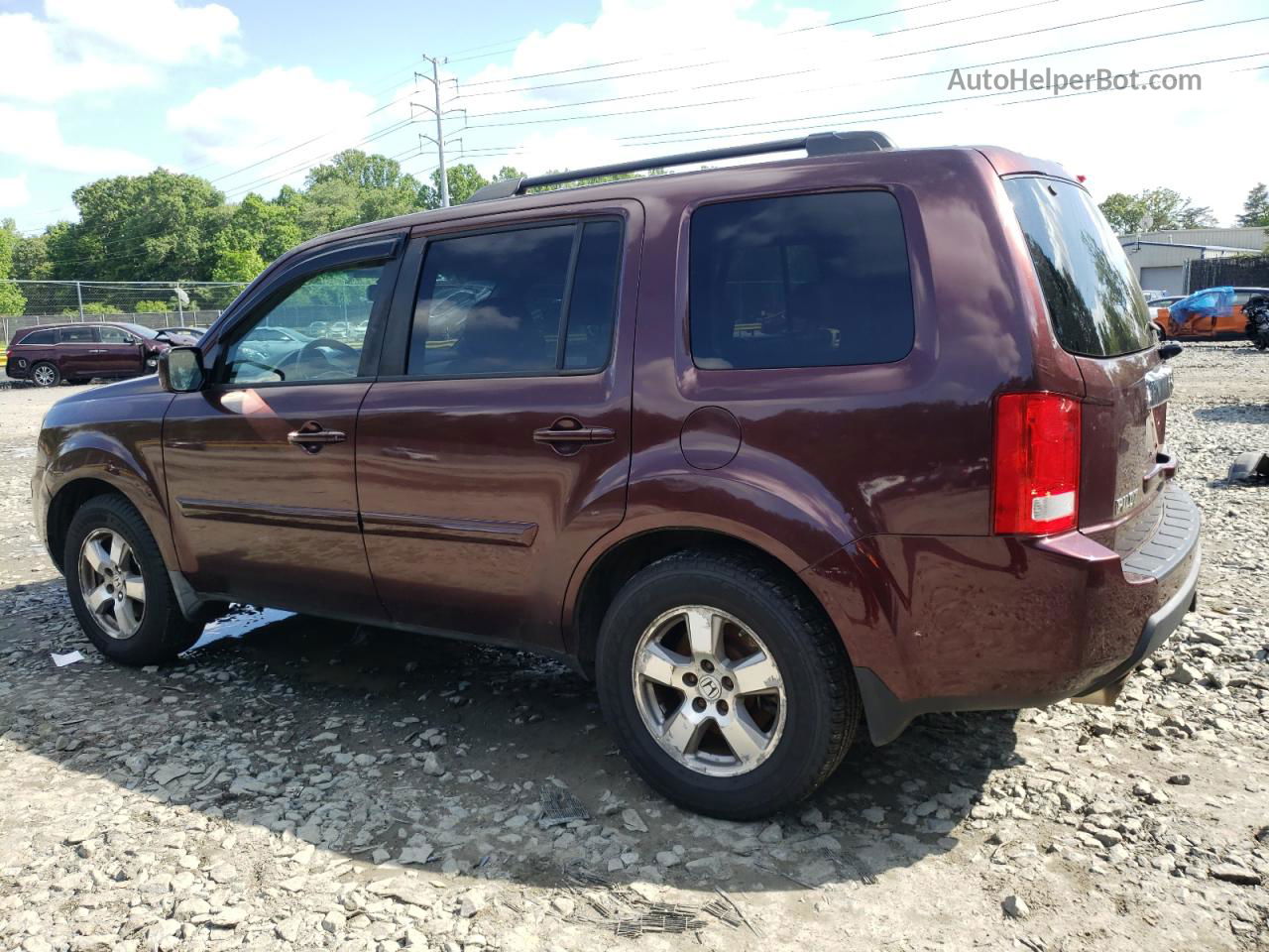 2009 Honda Pilot Exl Burgundy vin: 5FNYF48659B046715