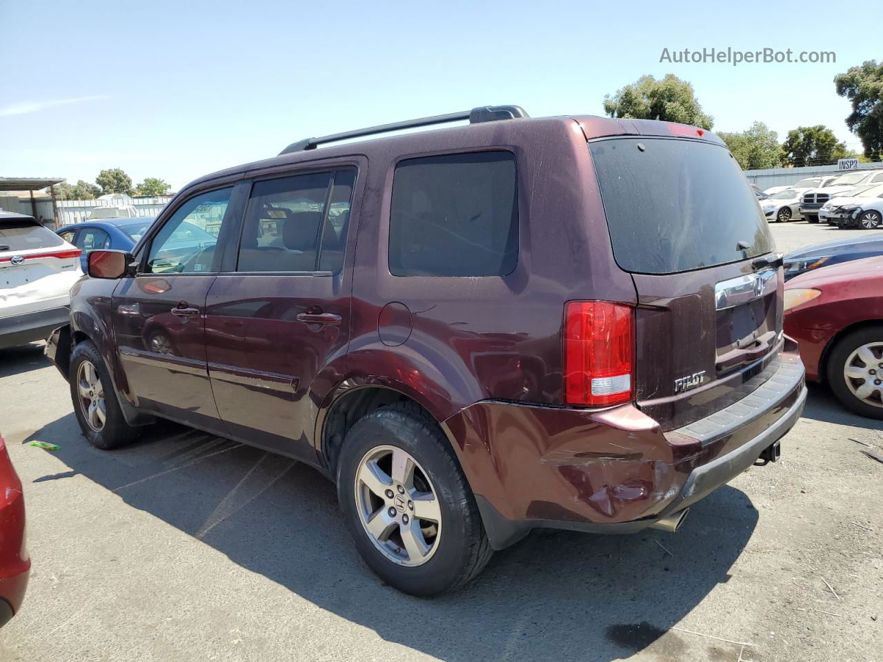 2009 Honda Pilot Exl Burgundy vin: 5FNYF48659B055530