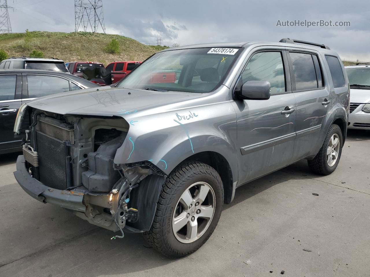 2009 Honda Pilot Exl Серый vin: 5FNYF48679B042522