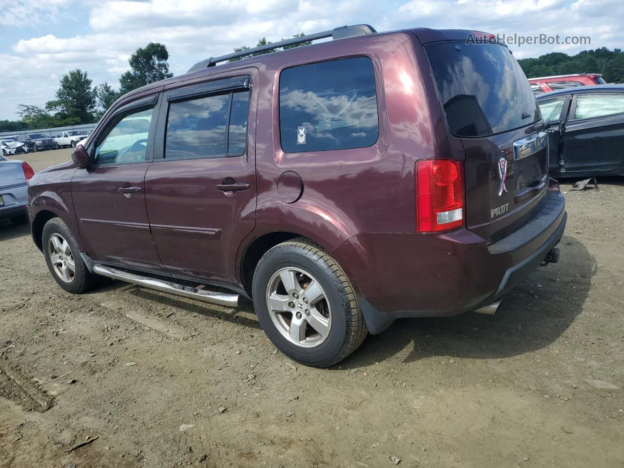 2009 Honda Pilot Exl Бордовый vin: 5FNYF48689B019105