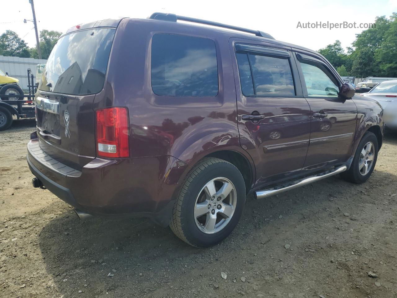 2009 Honda Pilot Exl Burgundy vin: 5FNYF48689B019105