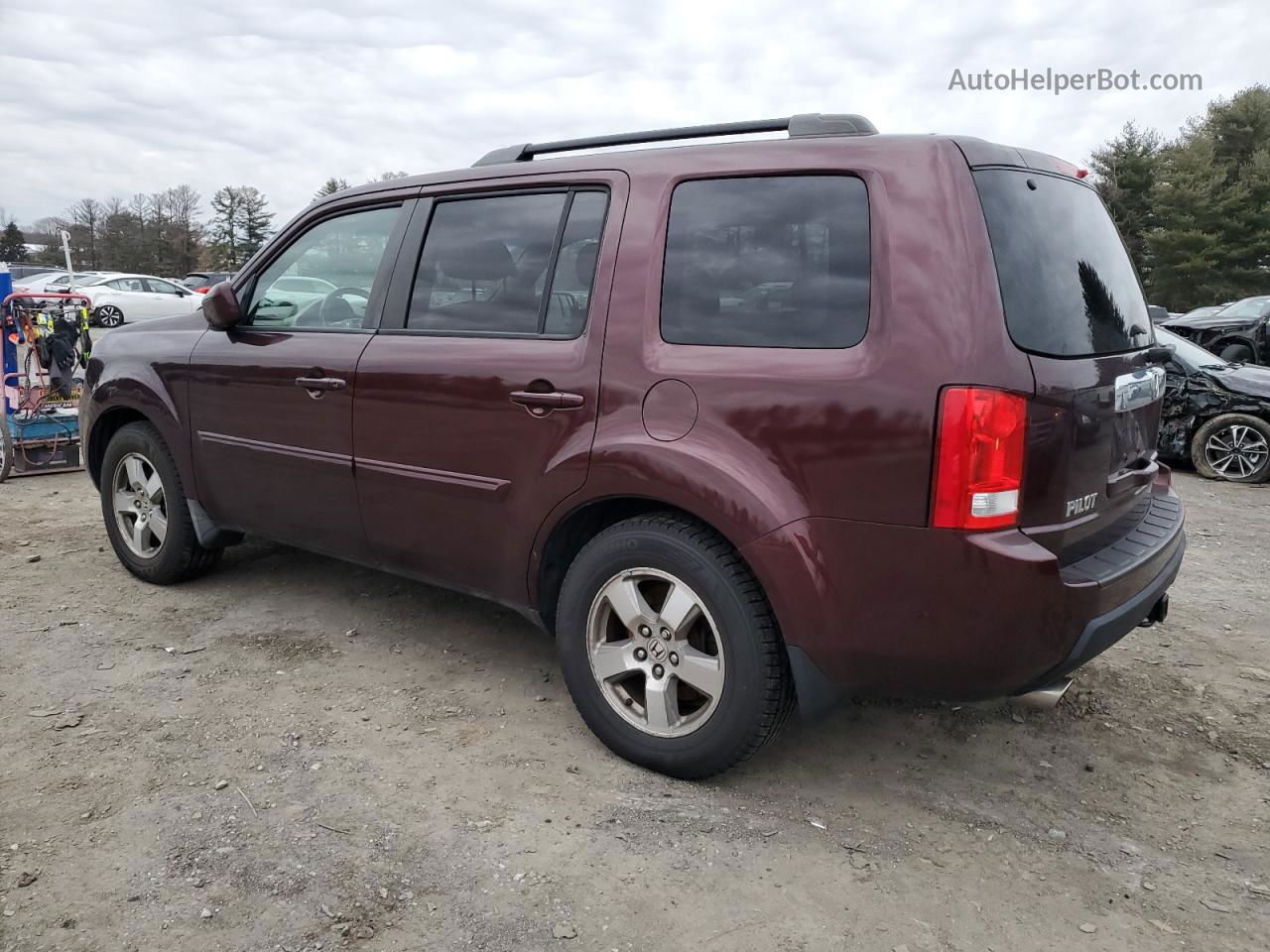 2009 Honda Pilot Exl Maroon vin: 5FNYF486X9B055555