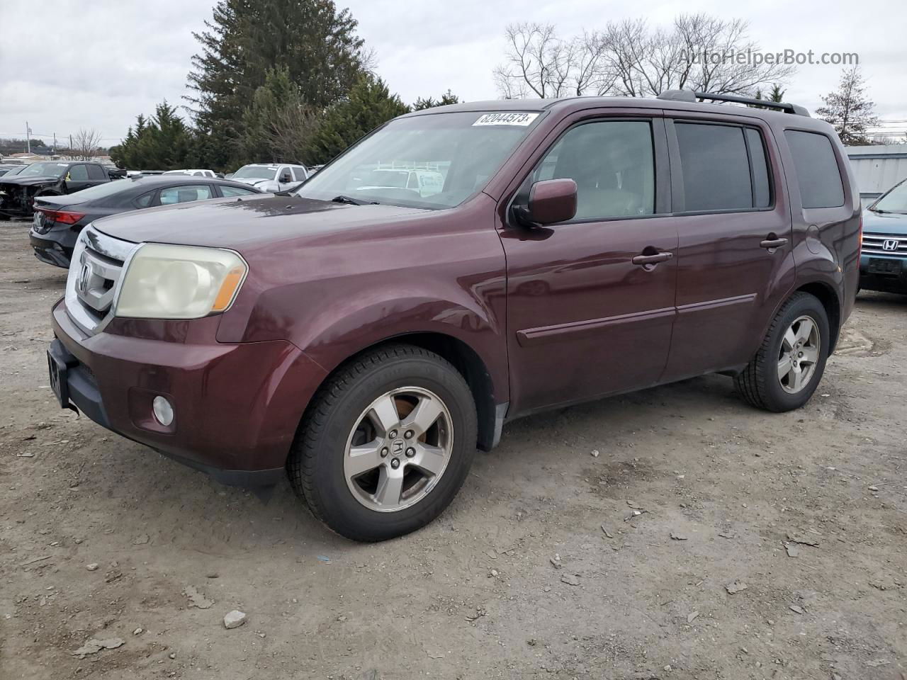 2009 Honda Pilot Exl Maroon vin: 5FNYF486X9B055555