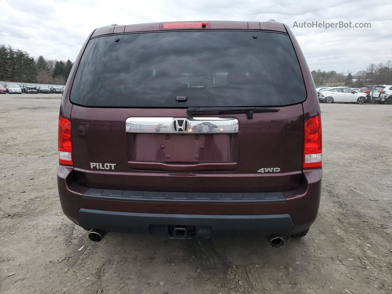 2009 Honda Pilot Exl Maroon vin: 5FNYF486X9B055555