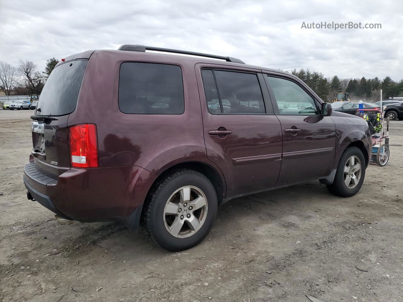 2009 Honda Pilot Exl Maroon vin: 5FNYF486X9B055555