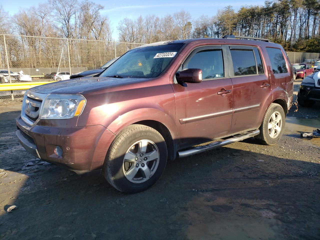 2009 Honda Pilot Touring Burgundy vin: 5FNYF48879B010770