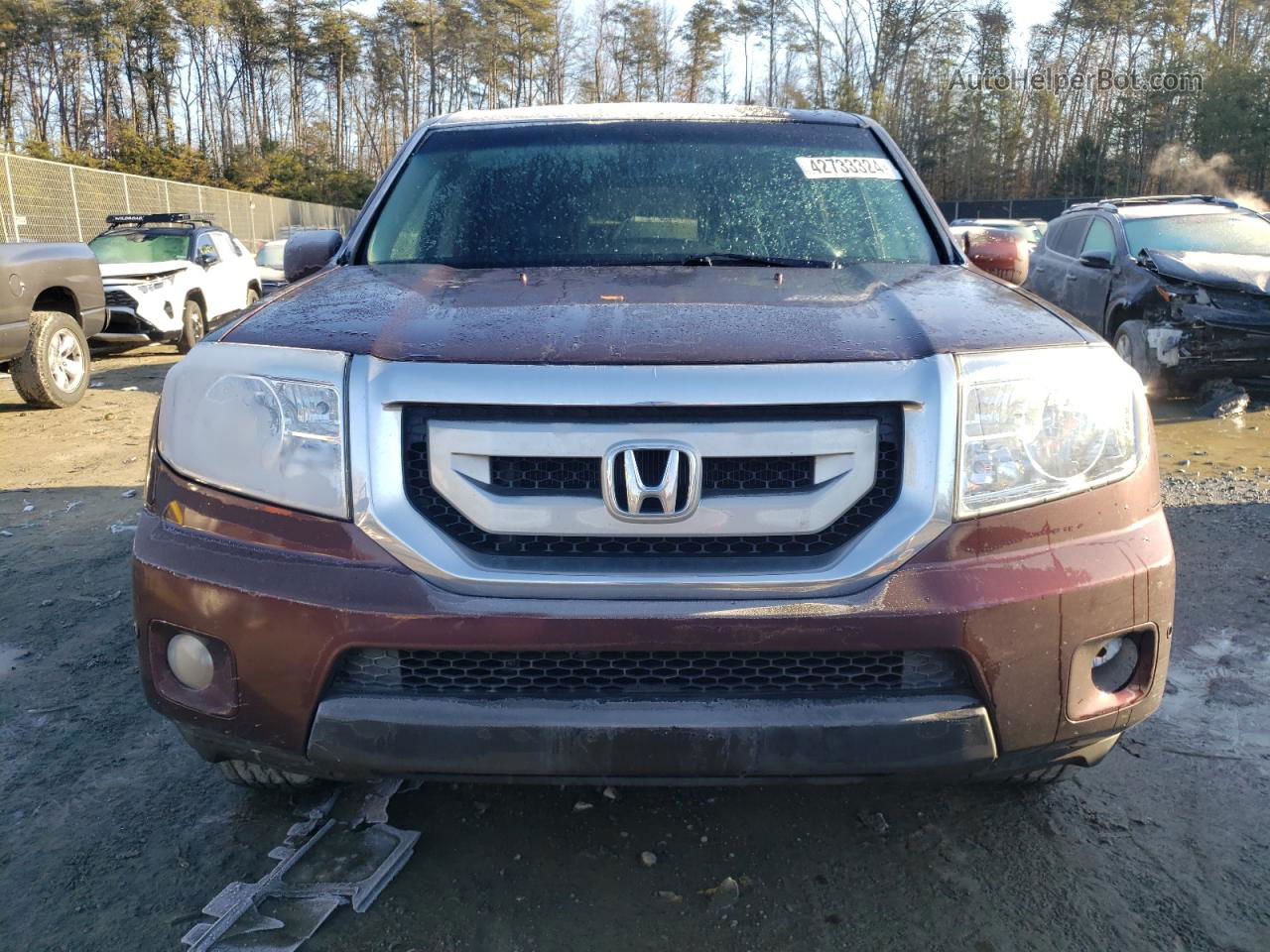 2009 Honda Pilot Touring Burgundy vin: 5FNYF48879B010770