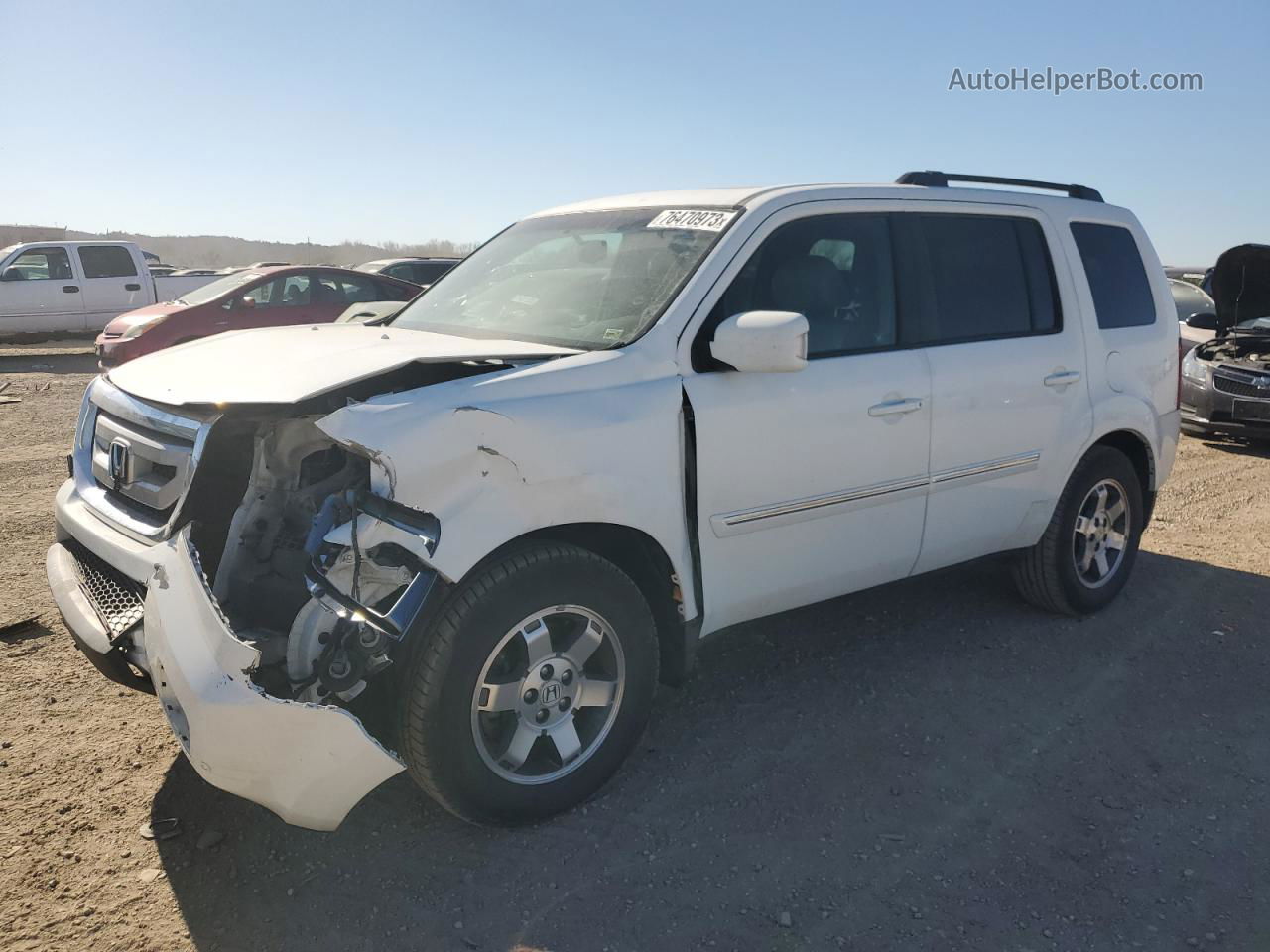 2009 Honda Pilot Touring White vin: 5FNYF48899B030373