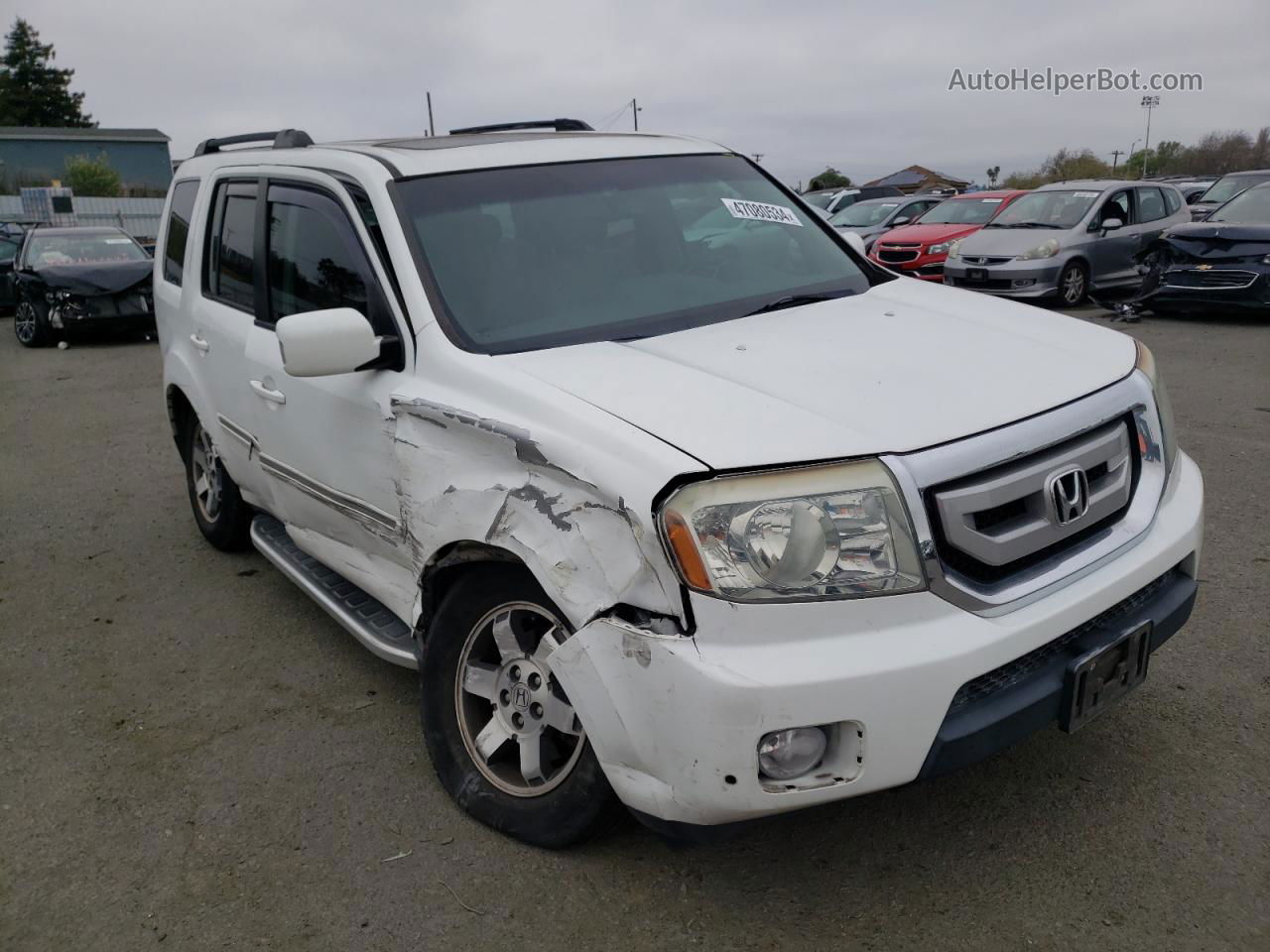 2009 Honda Pilot Touring White vin: 5FNYF48919B033681