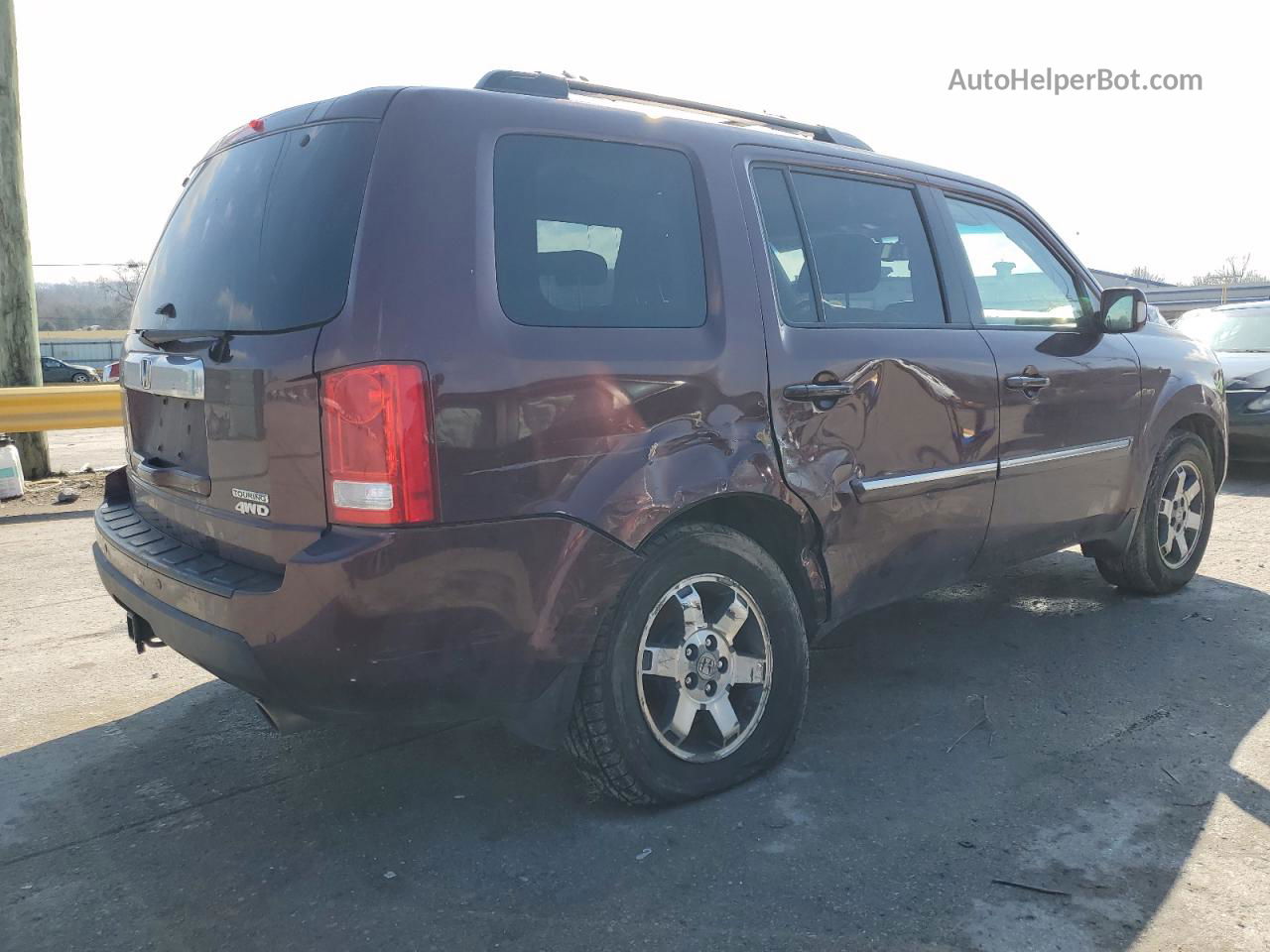 2009 Honda Pilot Touring Темно-бордовый vin: 5FNYF48949B023176