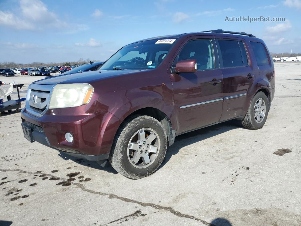 2009 Honda Pilot Touring Темно-бордовый vin: 5FNYF48949B023176