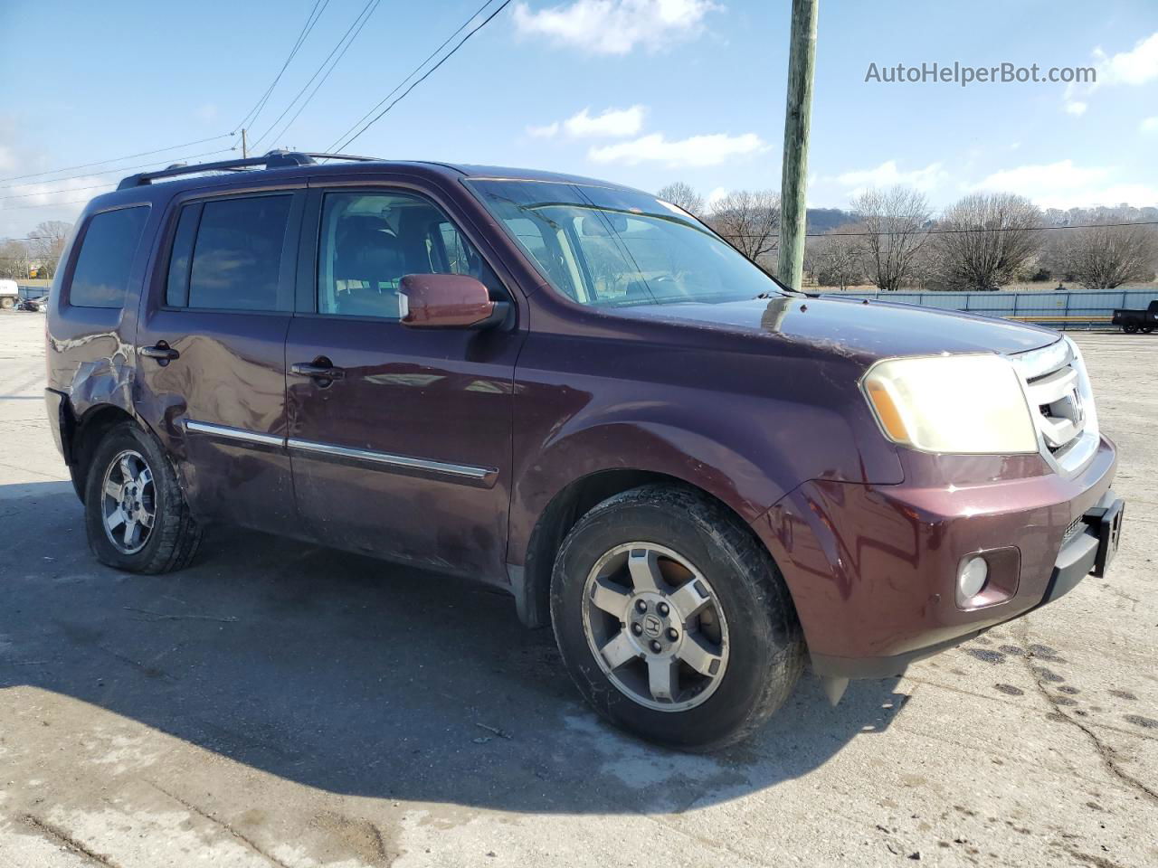 2009 Honda Pilot Touring Maroon vin: 5FNYF48949B023176