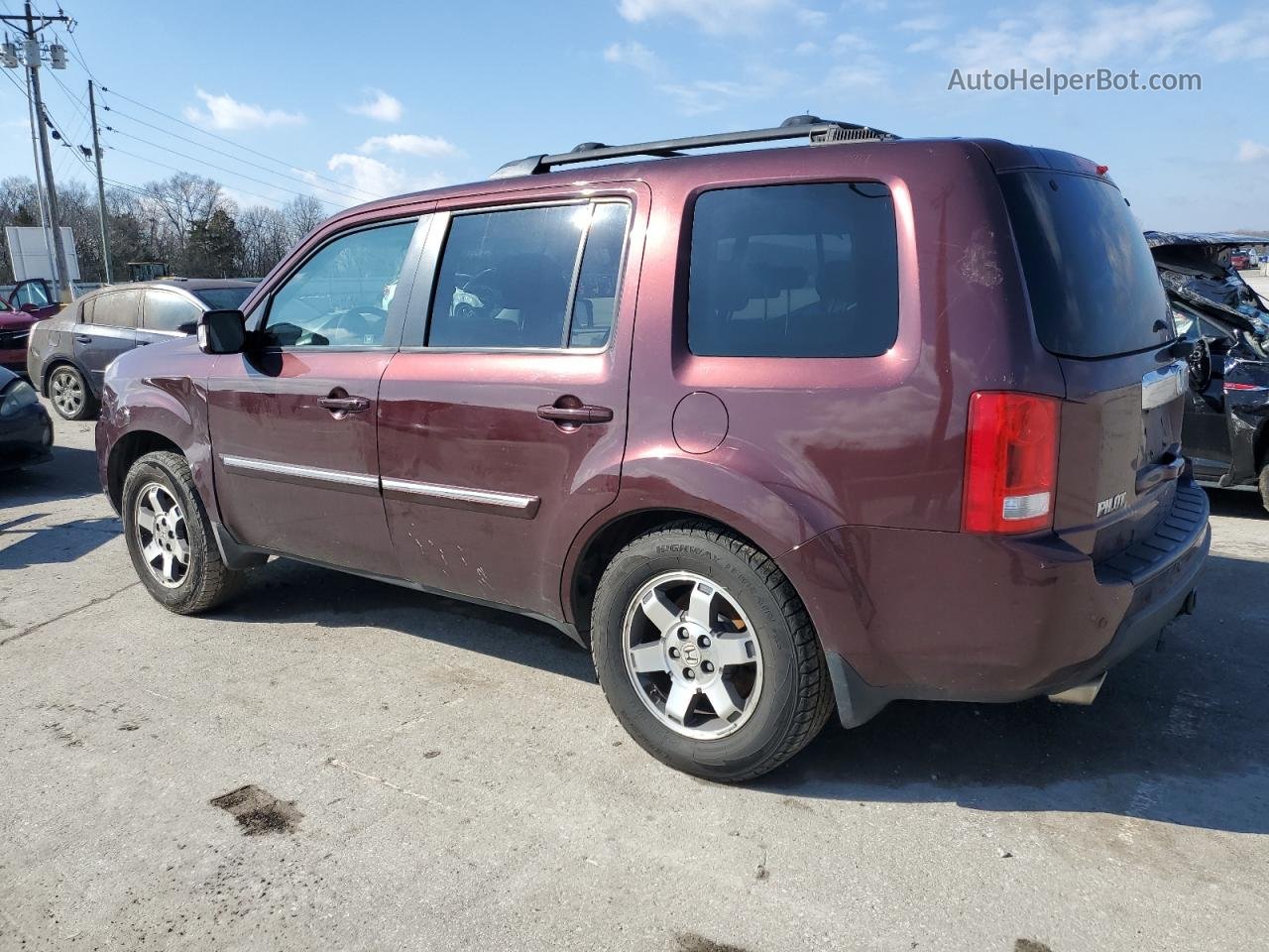 2009 Honda Pilot Touring Темно-бордовый vin: 5FNYF48949B023176