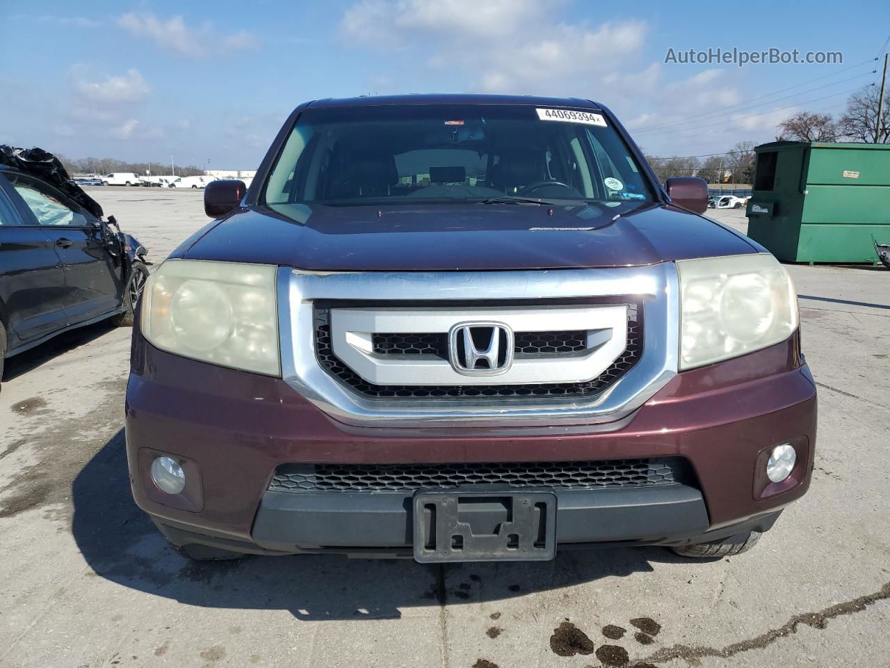 2009 Honda Pilot Touring Темно-бордовый vin: 5FNYF48949B023176