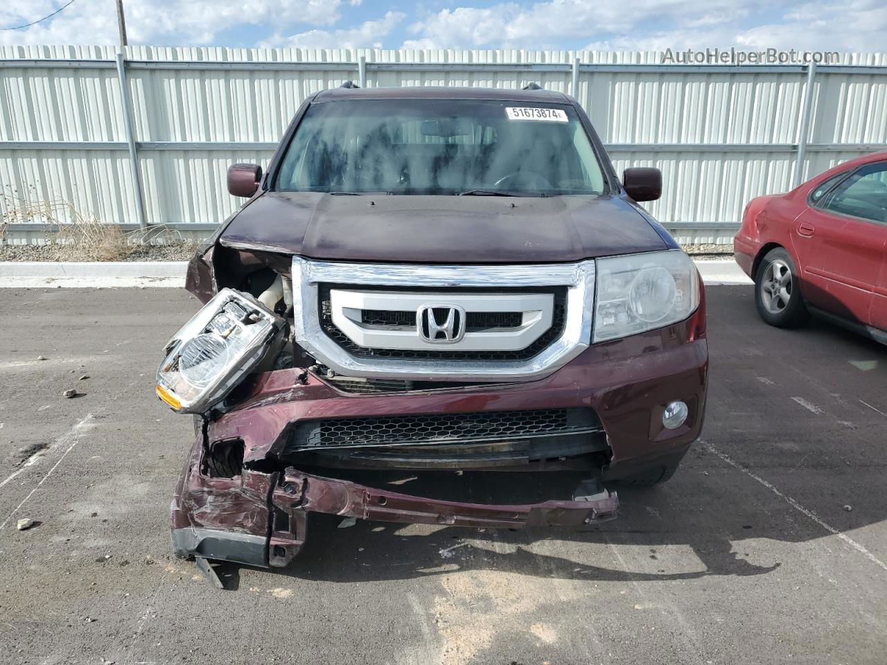 2009 Honda Pilot Touring Burgundy vin: 5FNYF48979B014570