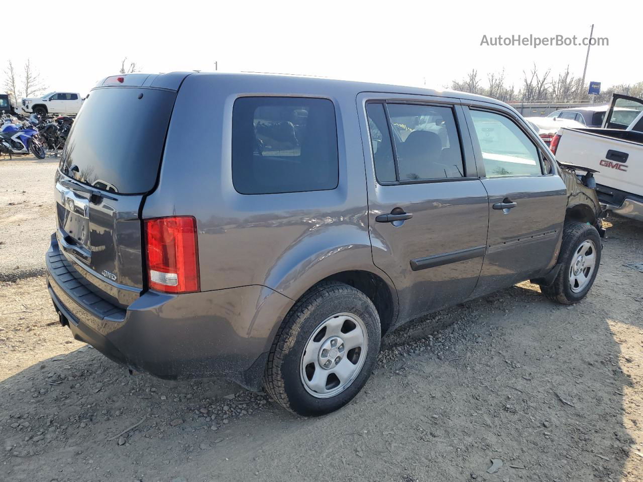 2015 Honda Pilot Lx Gray vin: 5FNYF4H20FB023755